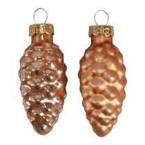 Artikel Weihnachtszapfen Glaszapfen Glas Deko Apricot H6,5cm 10 St