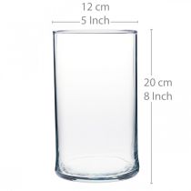 Artikel Zylindrische Glasvase Ø12cm H20cm Transparent für Wohn- und Tischdekoration