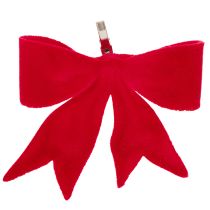 Artikel Dekoschleifen Rot mit Clip, 11 cm, 4 Stück, für Weihnachtsdekoration