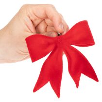 Artikel Dekoschleifen Rot mit Clip, 11 cm, 4 Stück, für Weihnachtsdekoration