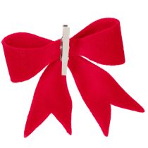 Artikel Dekoschleifen Rot mit Clip, 11 cm, 4 Stück, für Weihnachtsdekoration