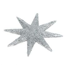 Artikel Glittersterne Silber Ø10cm 12 Stück aus Kunststoff für Weihnachtsdekoration