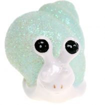 Dekofigur Schnecke Glitzer Mint/Rosa 8cm 6St