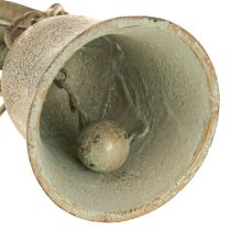 Artikel Glocke aus Gusseisen Wanddekoration mit Kette und Vogelmotiv, Antik-Patina, H58cm