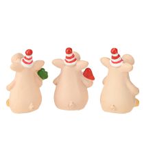 Artikel Glücksschwein Dekofiguren aus Polyresin 5 cm mit Glücksbringern, 6er-Set