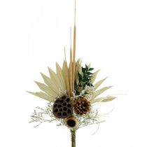 Artikel Grabgestecke aus Trockenblumen, Sortiment 24 Stück, ca. 38–46 cm, Naturfarben