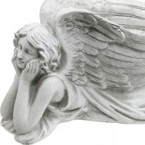 Grabengel mit Pflanzschale Vogelbad Engel liegend 39×18×18cm