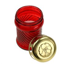 Artikel Grabkerzen aus Glas Rot Ø6cm H11cm 12 St