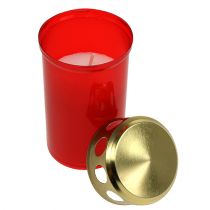 Artikel Grabkerzen Set Rot mit Deckel Ø 6 cm H 10 cm 12 Stück