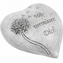 Artikel Grabschmuck Herz mit Spruch „Wir vermissen Dich“ 9cm 4St