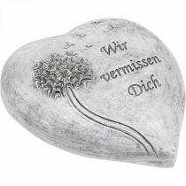 Grabschmuck Herz mit Spruch „Wir vermissen Dich“ 12cm 4St