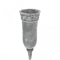 Grabschmuck Trauerfloristik Grabvase mit Erdspieß L24cm