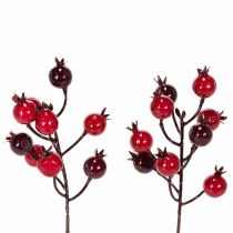 Artikel Künstlicher Granatapfelzweig, 19 cm, rot, 4 Stück, für Vase und Gestecke