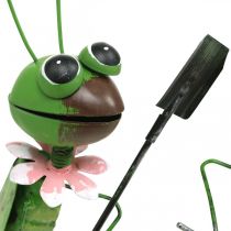Artikel Grashüpfer, Gartenfigur, Metalldeko, Grille mit Harke und Spaten H33cm 2er-Set