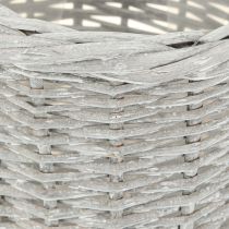 Artikel Pflanzkörbe aus Weide Weißgrau mit Folie Rund Ø43/34/28cm 3er-Set