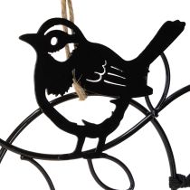 Artikel Hängedeko aus Metall in Schwarz mit Vogelmotiv, 18×22,5 cm, für Deko und Futterstelle