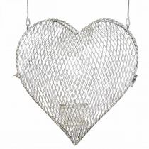 Hängedeko Drahtherz, Teelichthalter zum Aufhängen 29×27,5cm