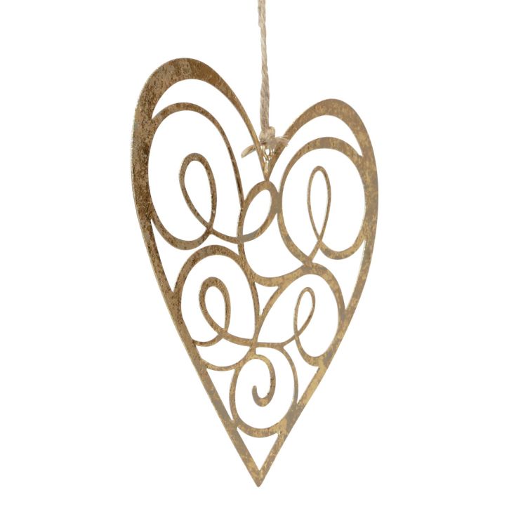 Hängedeko Fenster Metallherzen Deko Herzen Golden 17cm 2St