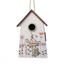 Hängedeko Frühling Deko Vogelhaus Deko Nistkasten Grün Weiß 19cm