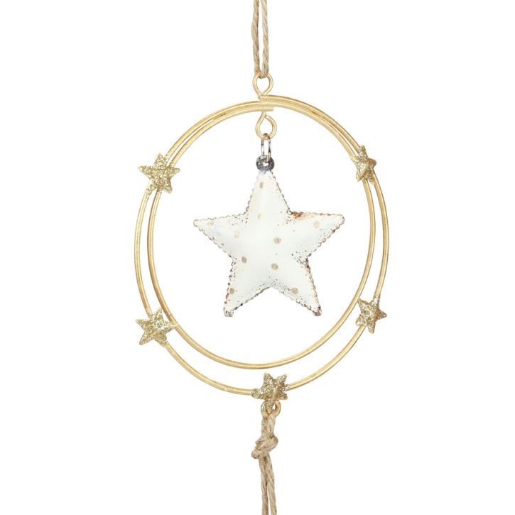 Artikel Hängedeko Stern aus Metall Ø 38 cm in Gold-Weiß, 3 Stück