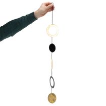 Artikel Hängedekoration Metall Kreise und Scheiben 80cm Schwarz Gold für Innen