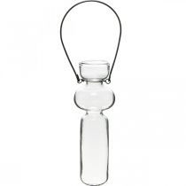 Mini Glasvasen zum Aufhängen Glasdeko mit Drahtbügel H14cm 4St