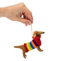 Artikel Deko-Anhänger Dackel aus Filz 16 cm, Set mit 2 Stück