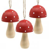 Fliegenpilz Deko Pilze Holzpilz zum Hängen H8,5cm 6St