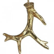 Weihnachtsanhänger Deko Geweih Baumschmuck Gold 7,5cm 6St