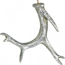 Weihnachtsanhänger Deko Geweih Advent Silber 15cm 4St