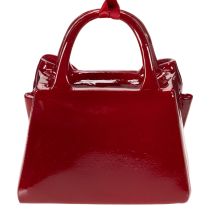 Artikel Deko-Handtasche aus Polyresin mit Schleife, bordeauxrot, 10 cm