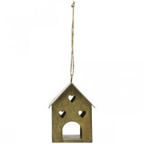 Artikel Weihnachtsanhänger Metallhaus Gold 9,5cm 3er-Set