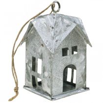 Artikel Weihnachtsanhänger aus Metall in Hausform, Shabby Chic, 9,5 cm, Weiß, 3 Stück