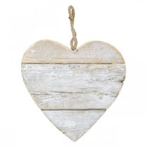 Herz aus Holz, Dekoherz zum Hängen, Herz Deko Weiß 20cm