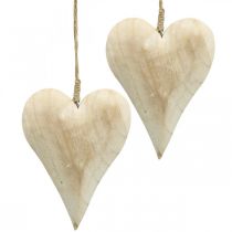 Artikel Herz aus Holz, Dekoherz zum Hängen, Herz Deko H16cm 2 St
