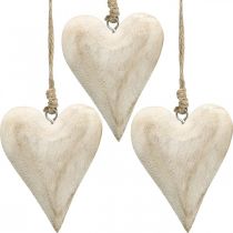 Artikel Herz aus Holz, Dekoherz zum Hängen, Herz Deko H13cm 4 St