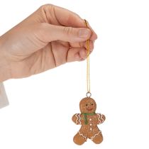 Artikel Deko-Anhänger Lebkuchenmännchen aus Polyresin 5–6 cm Braun Rot Weiß 12 Stück