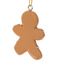 Artikel Deko-Anhänger Lebkuchenmännchen aus Polyresin 5–6 cm Braun Rot Weiß 12 Stück