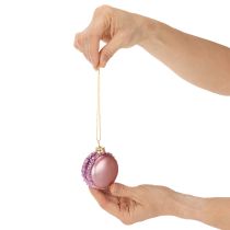 Artikel Weihnachtsbaumschmuck Macaron-Anhänger 6 cm Glas Pastellfarben 6er-Set