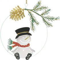 Artikel Weihnachtsanhänger Schneemann Deko Ring Metall Ø14cm 3St