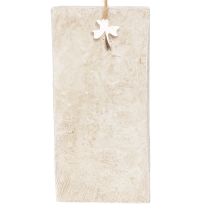 Artikel Anhänger mit Schriftzug „Ich vermisse Dich“, Herzmotiv, 12 cm, cremefarben