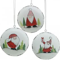 Weihnachtsanhänger Wichtel Metall Baumschmuck Ø8cm 6St