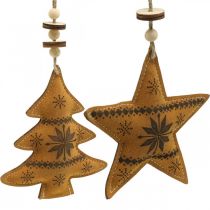 Artikel Christbaumschmuck Stern Tanne Herz Kunstleder 11cm 3St