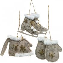 Weihnachtsanhänger Filz Wintermotive 7×12cm 6St