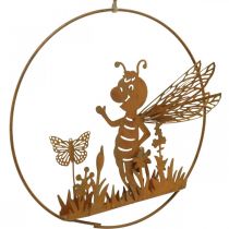 Biene aus Metall Rost Gartendeko zum Aufhängen Ø14cm 4St