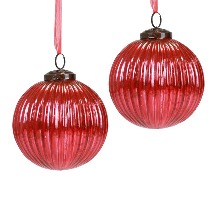 Weihnachtskugeln Glas Christbaumkugeln Rot Ø10cm 4St