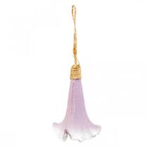 Dekoanhänger Hänger Glockenblume Lila Weiß Ø3,5cm H8cm 6St