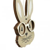 Artikel Holz Anhänger Hase mit Brille Möhre Braun Beige 4×7,5cm 9St