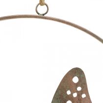 Wanddeko Schmetterling Deko Metall Dekoring Rosé Ø38cm