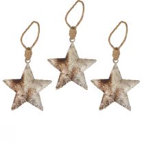 Artikel Hängedeko Deko Stern Weihnachten Metall Silber 11cm 3 St